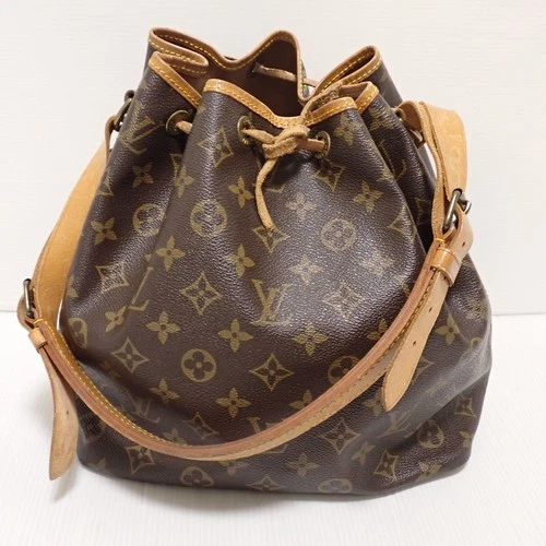 Louis Vuitton Monogram Petit Noe Tote Bag M42226 Brown Pre-Owned