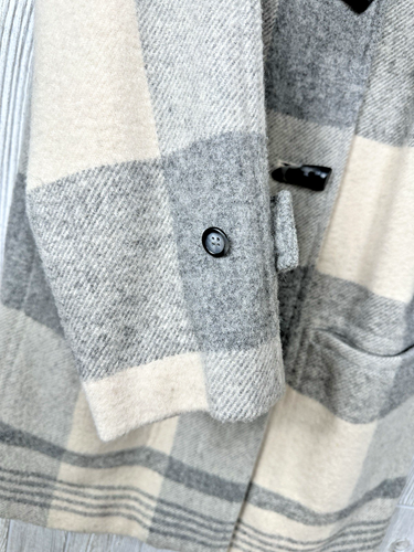 Lauren RALPH LAUREN Country Wool Blend Duffle Toggle Coat Plaid USA Sz Small VTG - Picture 8 of 20