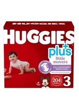 Huggies Plus Little Movers Size 3 - Total Quantity 204 Count