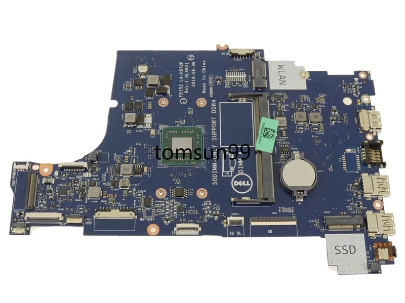 For Dell Inspiron 3595 Motherboard LA-H872P 26MNR 026MNR W/ A9-9425 CPU