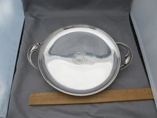 Fine ALPHONSE LA PAGLIA Sterling 9 Inch Footed DISH w/BLOSSOM HANDLES