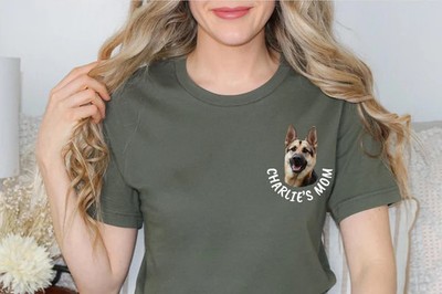 Personalized Pet Face Comfort Tee Custom Dog Cat Photo