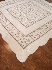 Beautiful Vintage Floral Quilt One Pillow Sham 81 82