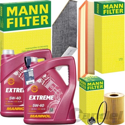 MANN INSPEKTIONSPAKET+MANNOL 5W-40 ÖL passend für PORSCHE PANAMERA 970 3.6-4.8 S