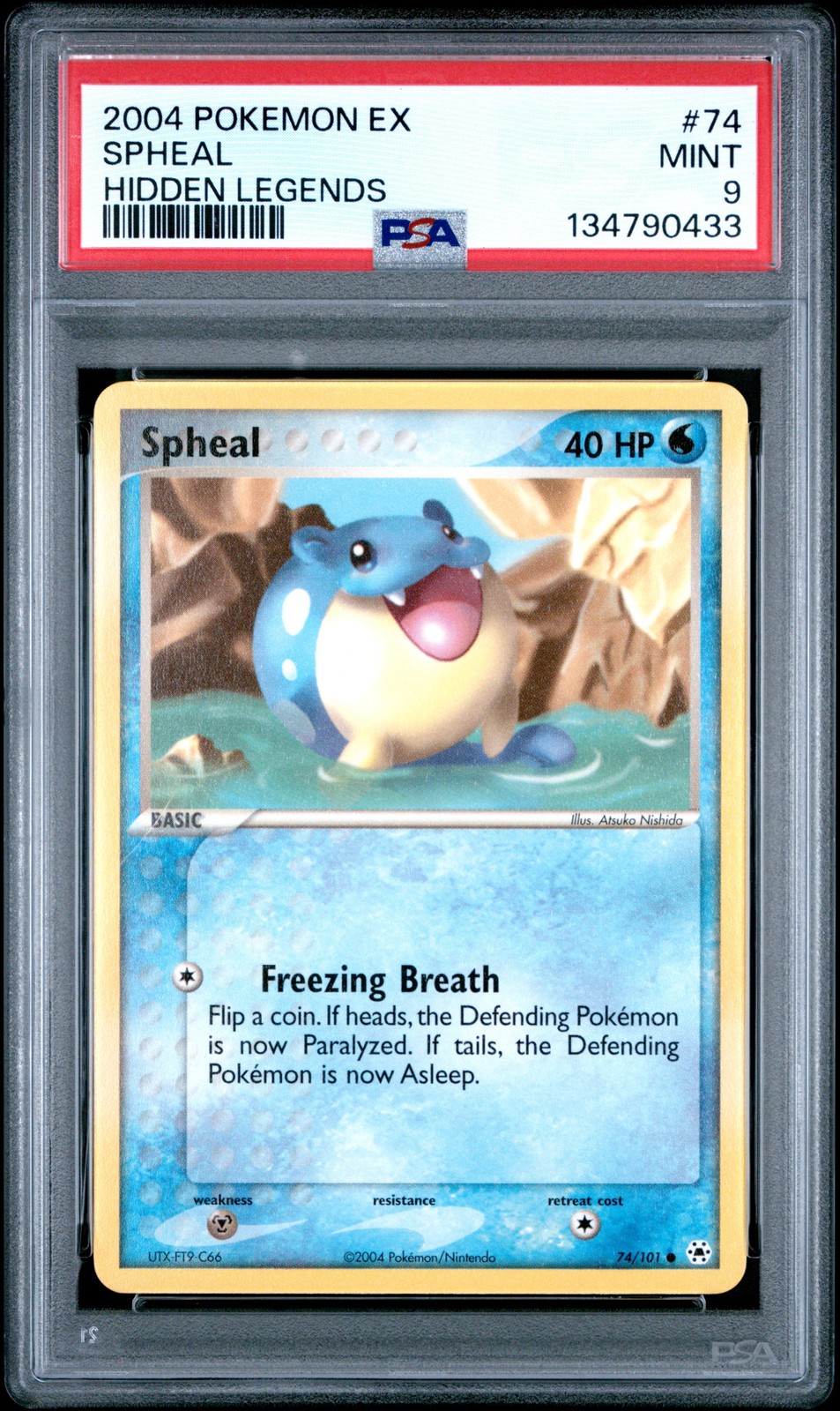 2004 POKEMON EX HIDDEN LEGENDS #74 SPHEAL PSA 9