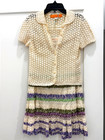 Cynthia Steffe Ivory Crochet Set:  Skirt and Cardigan, XS with Joolay Silk Scarf — photo 2