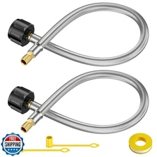 15 Inch RV Propane Tank Hose Replacement, Stainless Steel Braided Camper Tank