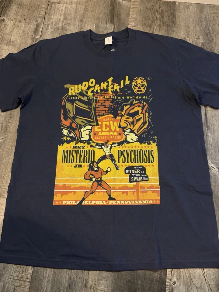 Rey Mysterio vs Psychosis ECW 体育馆 1995 年衬衫尺寸 L 摔跤 Lucha Libre — 第 2/3 张图片