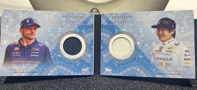 2025 Topps Eccellenza F1 Max Verstappen / Yuki Tsunoda Reliquia Book Blue /99
