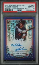 2024 Bowman Sterling Walker Jenkins Purple Ref. /120 (AU, RC)Twins PSA 10🔥