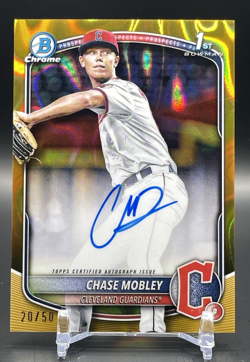 2025 Bowman Chase Mobley Gold Lava Auto Chrome Prospects /50 CPA-CMY