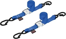 Powertye 1.5" Cam-Buckle w/ Safety Latch Hooks Blue