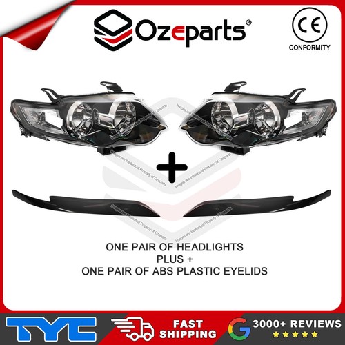 Pair LH+RH Head Light + Eyelids For Ford Falcon FG 2008~2011 XR6 XR8 XR Turbo - Picture 2 of 6