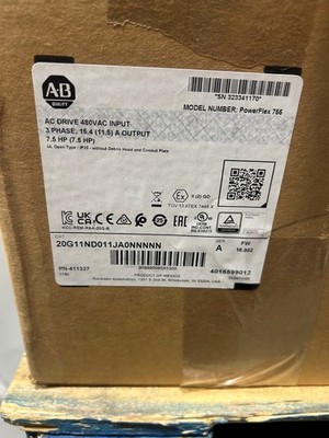 Allen Bradley 20G11ND011JA0NNNNN PowerFlex 755 AC Drive 480V 11A 7.5HP