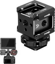 3 Port Cold Shoe Mount with 1/4"-20 Thread for Camera Cage Flash LED Monitor Mic