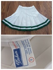 Vintage Dehen skirt Pleated Cheerleading Cheer Green White Cosplay cheerleader