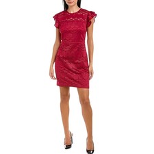 Trina Turk Women's Mai Tai Lace Sheath Dress in Cranberry Sz 10