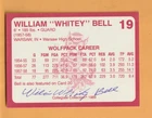 William Bell N.C. State Wolfpack AUTO Signed card Warsaw Indiana