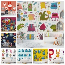 3D Cartoon Monster Animal Self-adhesive Wallpaper Removable Wallpaper Wall Mural