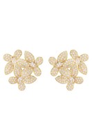 Latelita GroßE Ohrstecker Blumen Gelbvergoldet Weiß Cubic Zirkonia