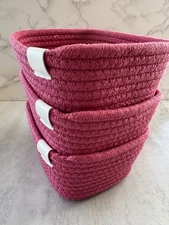 Set of 3 Brand New Pink Brightroom Coiled Rope Baskets | Storage Organizers