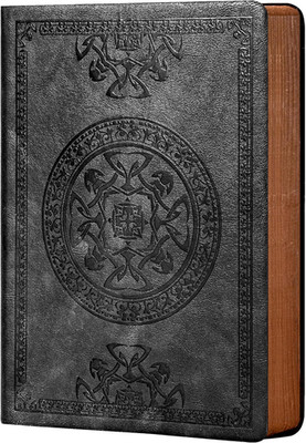Journal for Men Women Leather Vintage Diary Journaling Notebook Black | Embossed