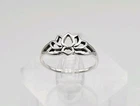 Sterling Silver Vintage Lotus Flower Ring Size 8