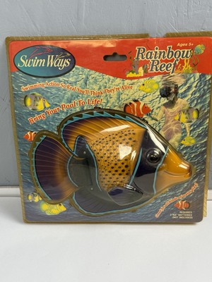 Vtg SwimWays Rainbow Reef Fish Pool Toy Purple Orange Fish Swimming Action 17002