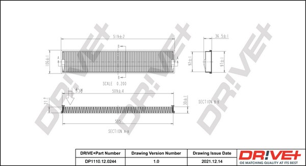 Dr!ve+ Innenraumfilter FüR Ford Mondeo III Turnier BWY 2.0 16V 1.8 B5Y B4Y-image