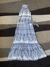 LOFT Blue/White Floral Summer Maxi Dress NWT Sz XS