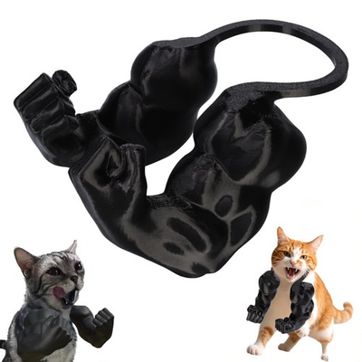 #ad Generic Creative Cat 3D Printed Muscle Arms Halloween Costume Accessory Black $11.19