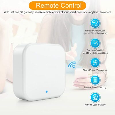 G2 Gateway Wireless Remotely Control Bluetooth Smart Door Lock USB Alexa Voice