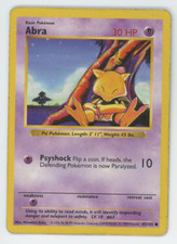Abra 43/102 Shadowless NM LP MP HP Common Base Set Pokemon WOTC Card