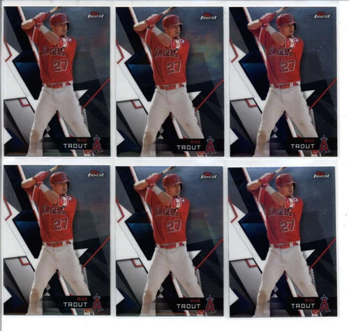 LOT OF (6) MIKE TROUT 2018 TOPPS FINEST #50 ANGELS BASE CARDS FC8217