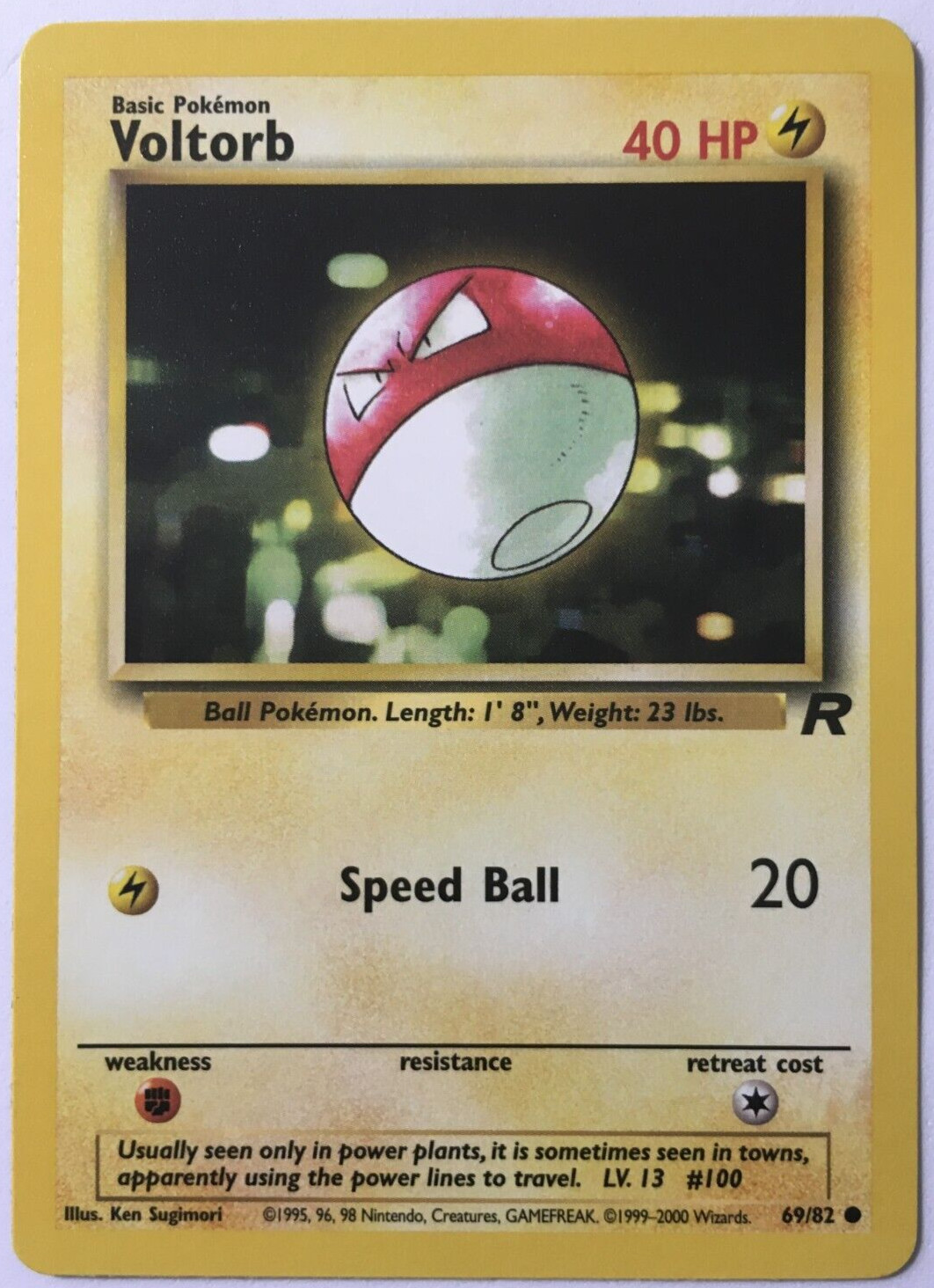 POKEMON VOLTORB 69/82 TEAM ROCKET COMMON NEAR MINT