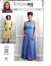 Know Me by mimi G ME2040 Sewing Pattern Misses Dress 2 Lengths Easy 30W-38W Plus