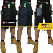 Blackrock Work Shorts Heavy Duty Multi Pocket Cargo Combat Pants Mens Trousers