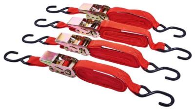 Ratchet Tie Down Straps, 25mm x 4.5m, 125kg Capacity (Pack of 4) - AMTECH