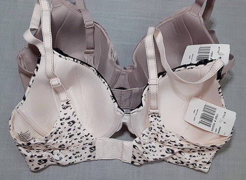 2PK Maidenform sz:34C Women's Comfort Devotion Lace Bra U&Cross-Back Pink Nude - Picture 8 of 13