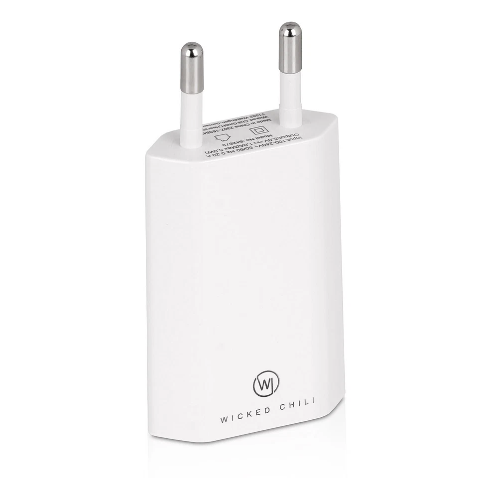 Wicked Chili Netzteil Ultra Slim USB Steckdosen Adapter Samsung S10 Plus S9