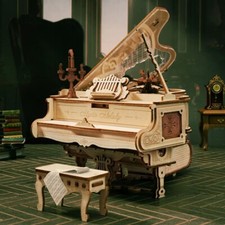 ROKR 3D Wooden Puzzle Magic Piano DIY Mechanical Music Box Model Kit Gift