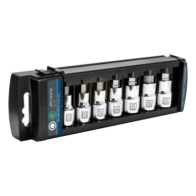 Truper JPH-1/2X7M Set of 7 square sockets 1/2'' hexagonal tip mm