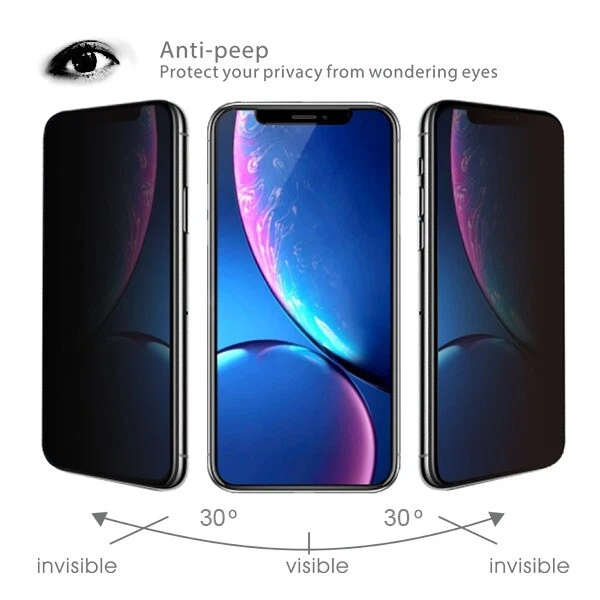 For iPhone 11 /Pro /Max Anti-Spy Peep Tempered Glass Screen Protector Privacy - Image 2 of 4
