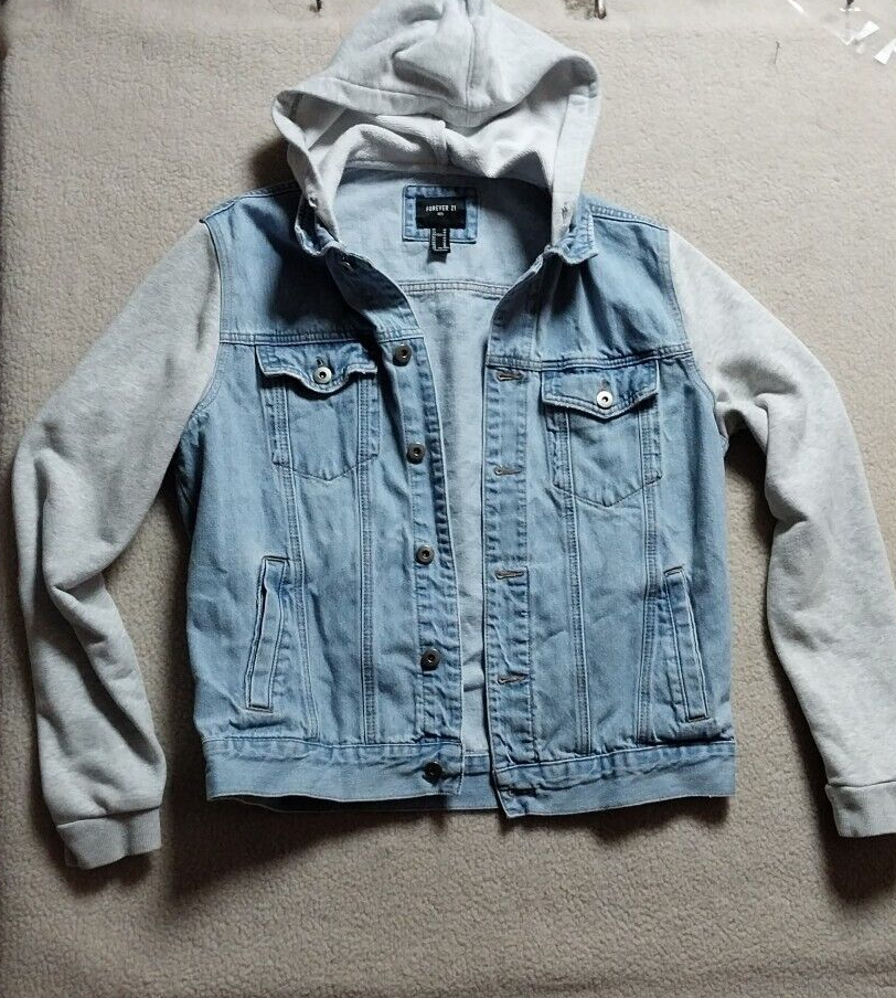 Denim Jacket Forever 21 Hoodie Men Zip Up Jcpenney Sweatshirts - Main Image