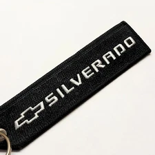 CHEVY SILVERADO Keychain Embroidered Fabric Key Tag Chevy Accessories