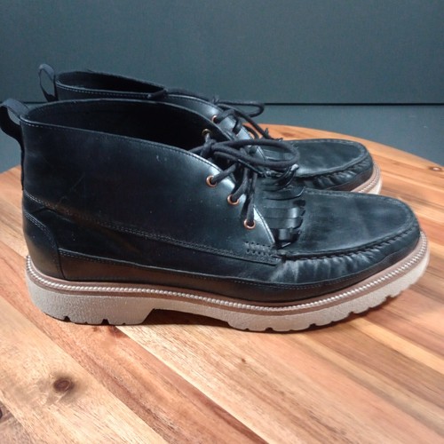 Cole Haan Mens Sz 8.5 M Black Leather Kiltie Chukka Boots Style C36313 - Picture 6 of 17