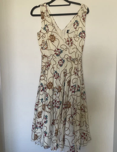 Dangerfield Revival Size 6 Keep Your Ship Together  Rockabilly Fit + Flare Dress - Picture 1 of 9