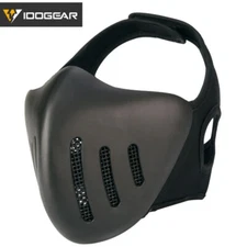 IDOGEAR Tactical Half Face Mask Mesh Airsoft Mask TPU Hunting Mask Camo Airsoft