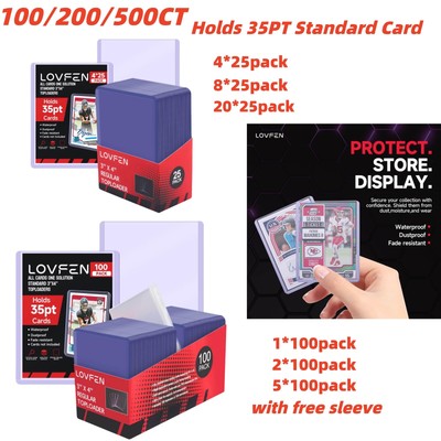 3x4 Top Loaders For Pokemon 35pt Trading Card Protection - 100/200/500CT