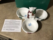 PFALTZGRAFF SNOW BEAR 3 SECTION SERVING SNACK Tray New In Box